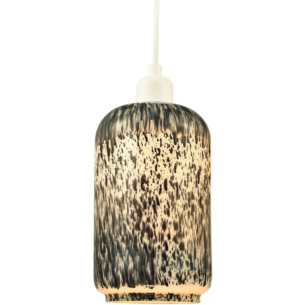 Glass Pendant Shade with Snowflake Design - Grey