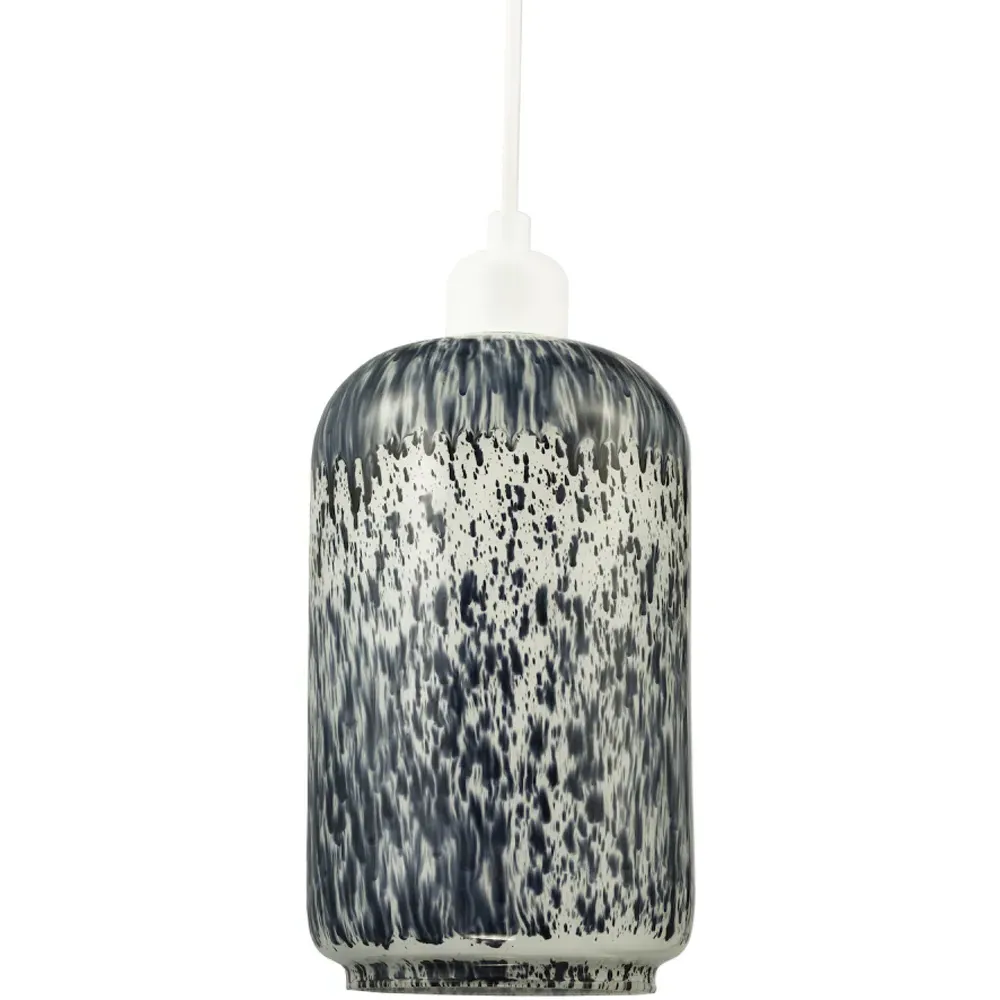 Glass Pendant Shade with Snowflake Design - Grey image