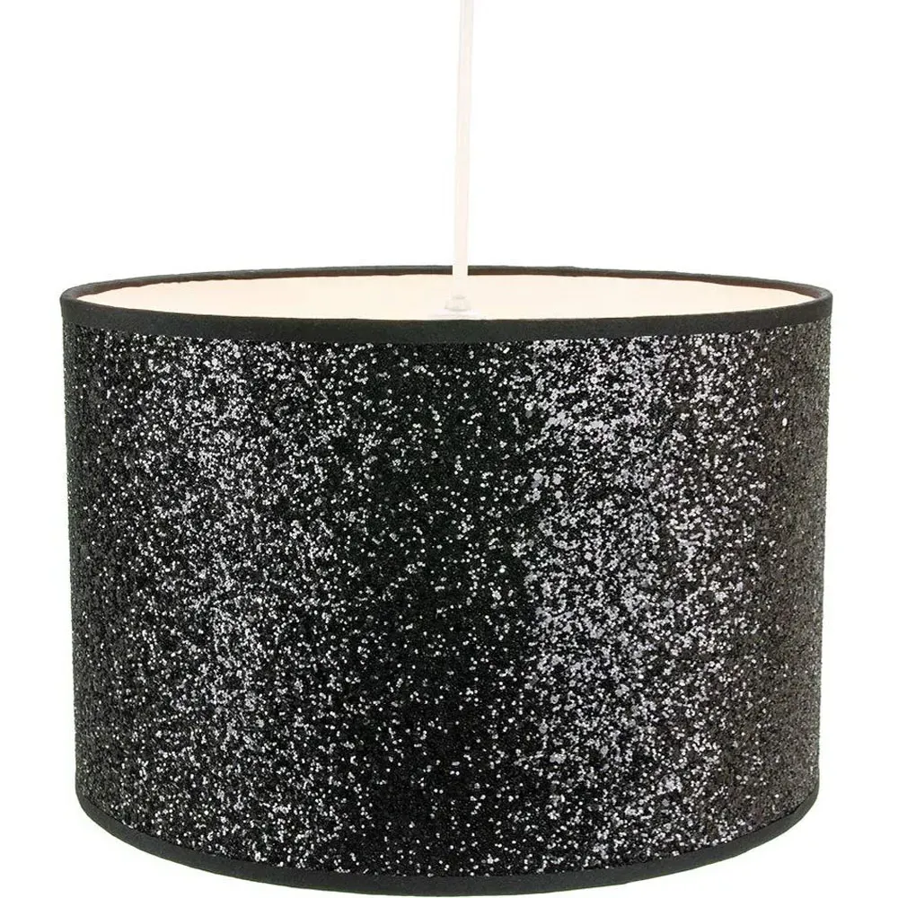 Glitter Fabric Pendant Lamp Shade - Black
