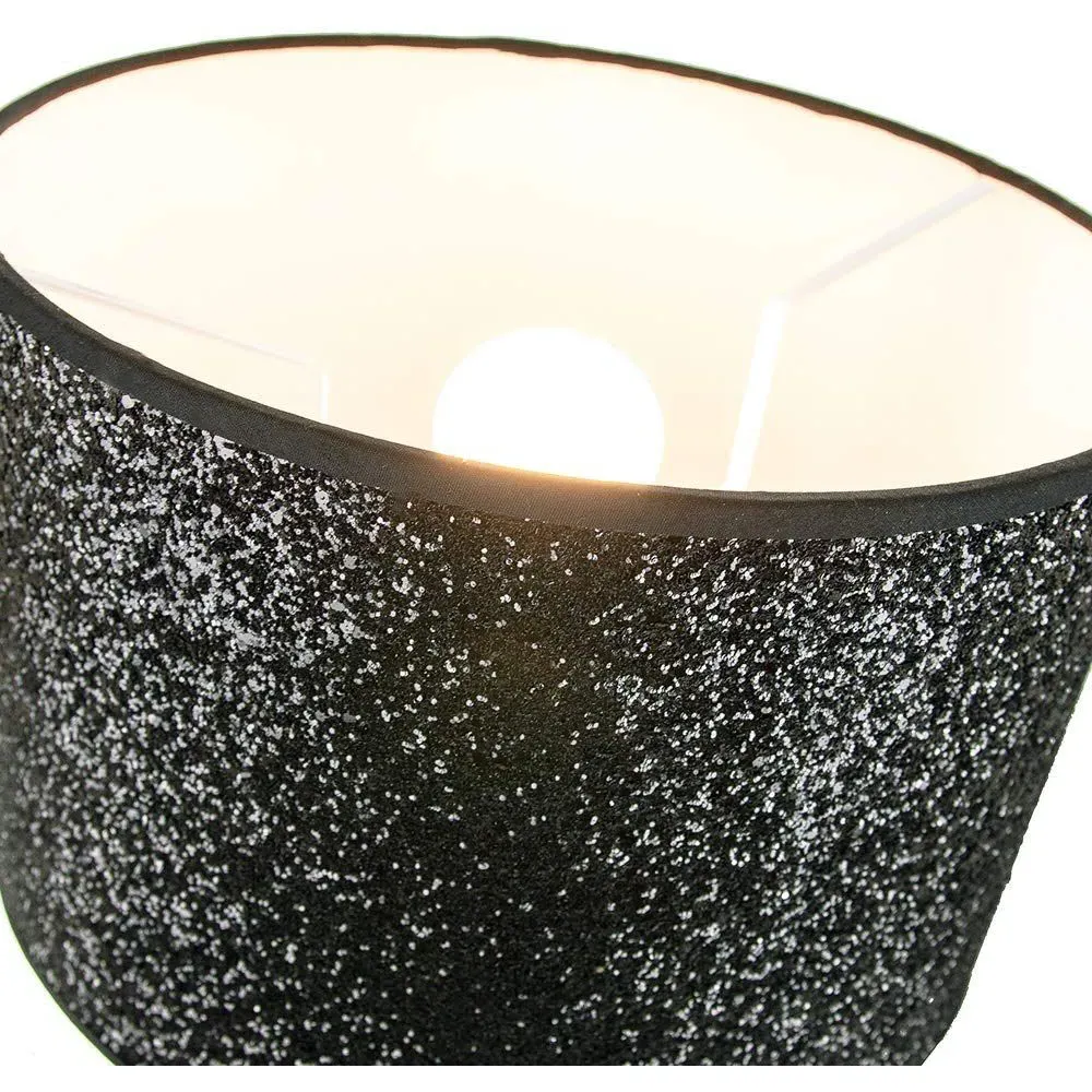 Glitter Fabric Pendant Lamp Shade - Black