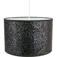 Glitter Fabric Pendant Lamp Shade - Black