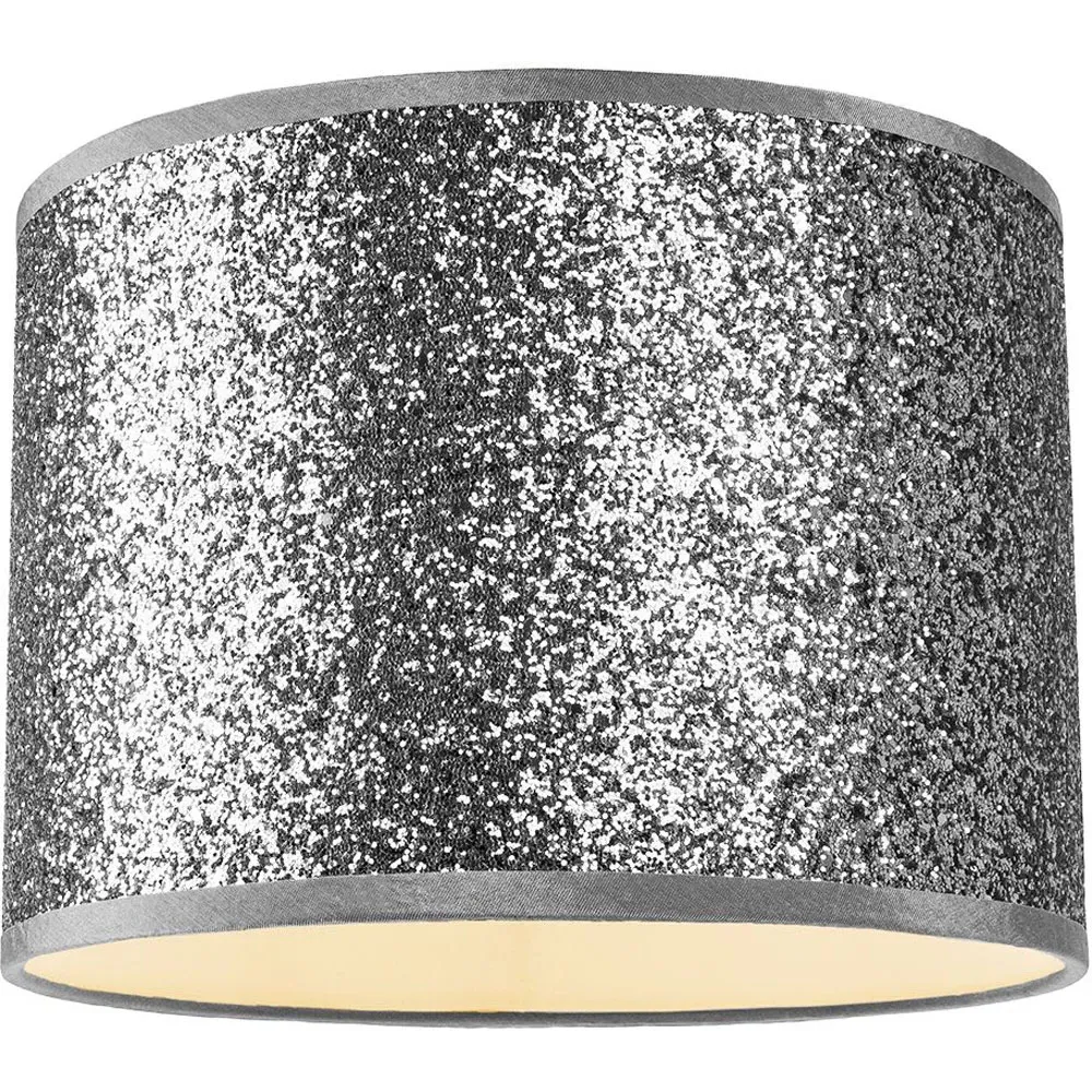 Glitter Fabric Pendant Lamp Shade - Silver