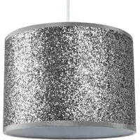 Glitter Fabric Pendant Lamp Shade - Silver