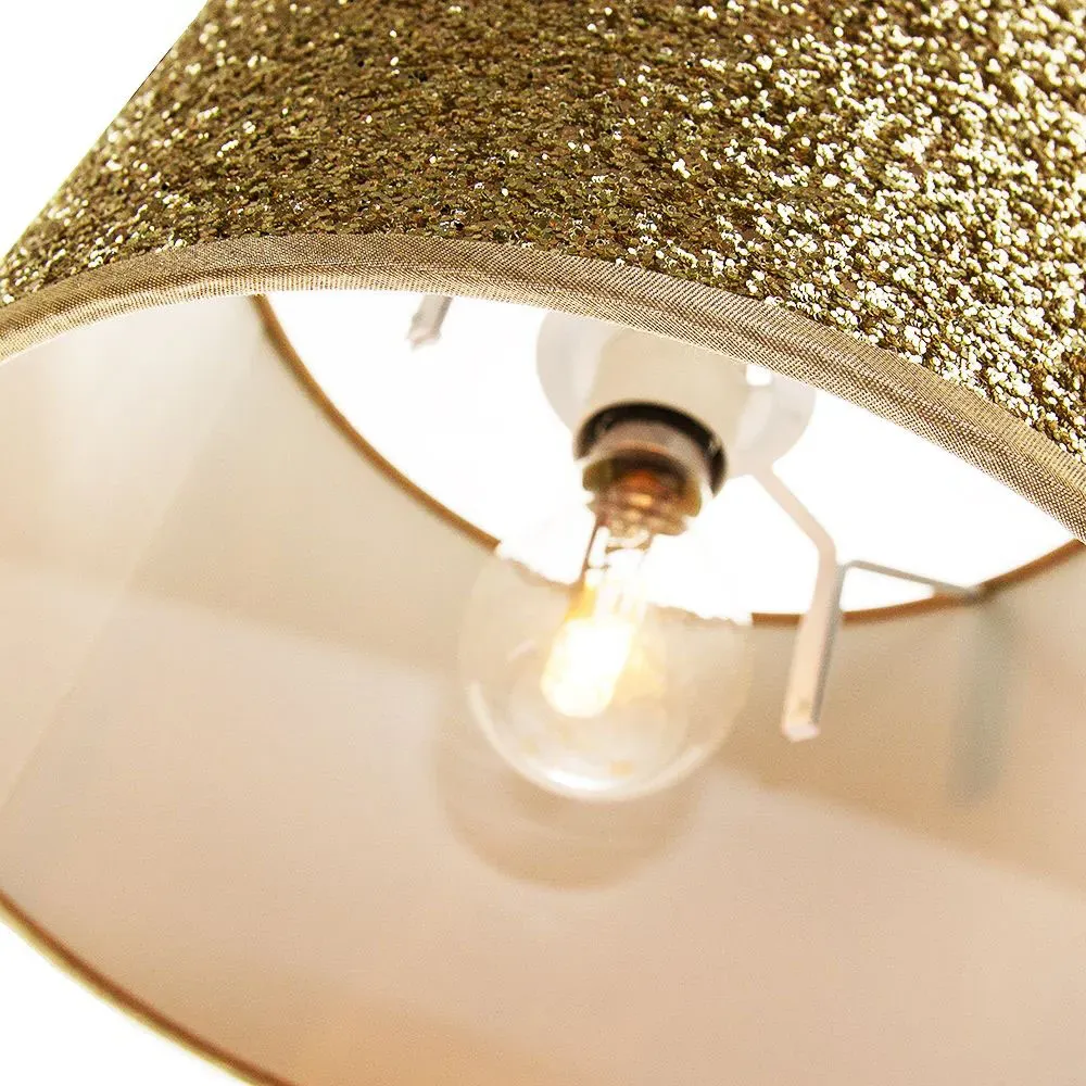 Glitter Fabric Pendant Shade - Gold