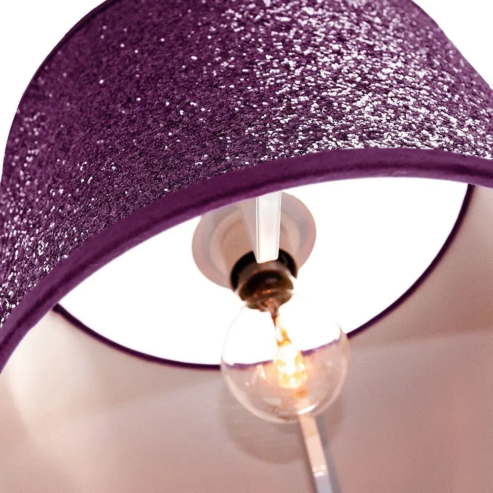 Glitter Fabric Pendant Shade - Purple