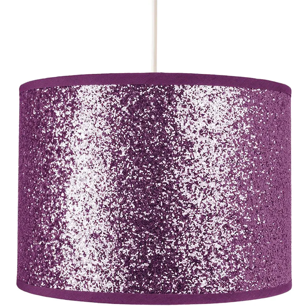 Glitter Fabric Pendant Shade - Purple