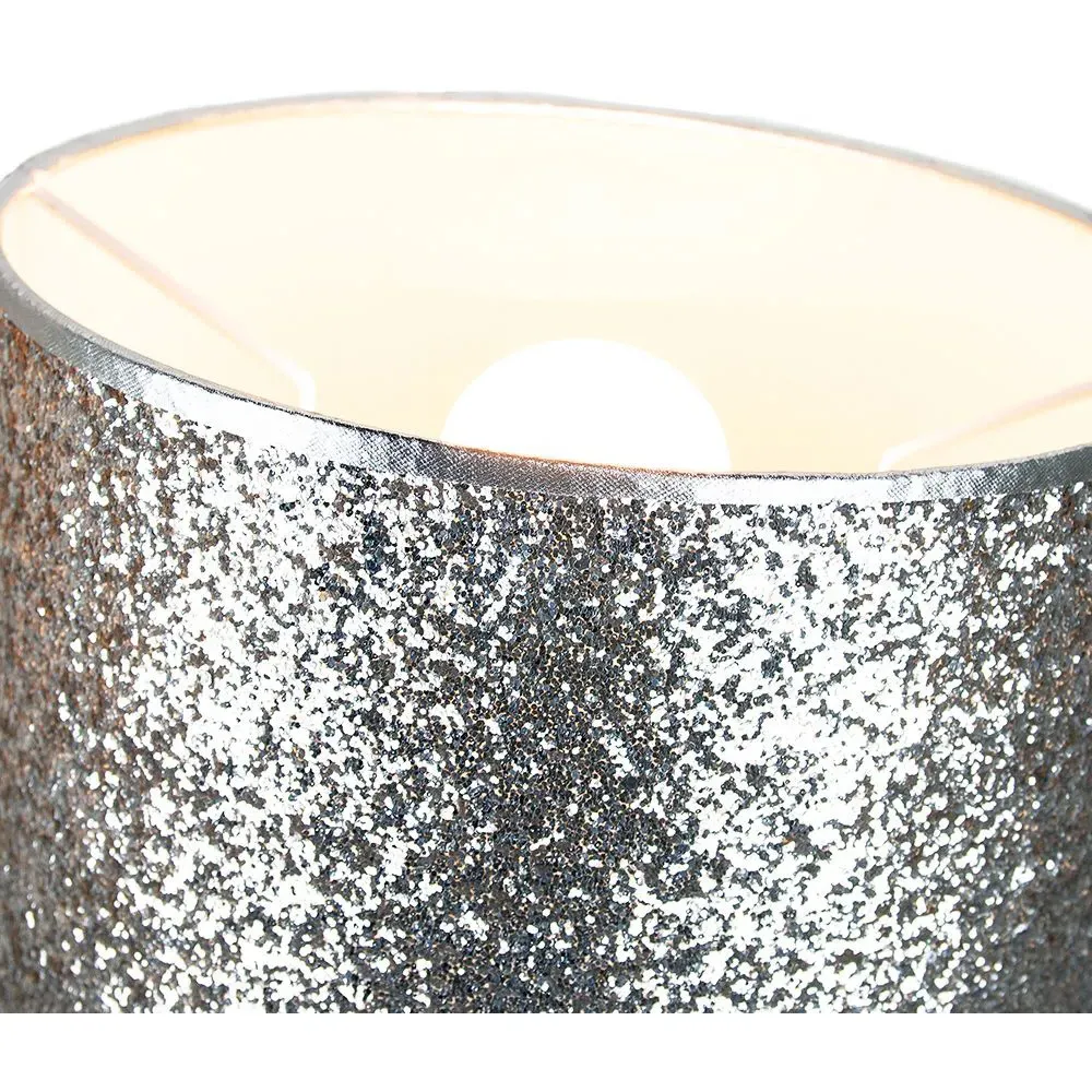 Glitter Fabric Pendant Shade - Silver