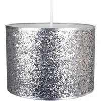 Glitter Fabric Pendant Shade - Silver