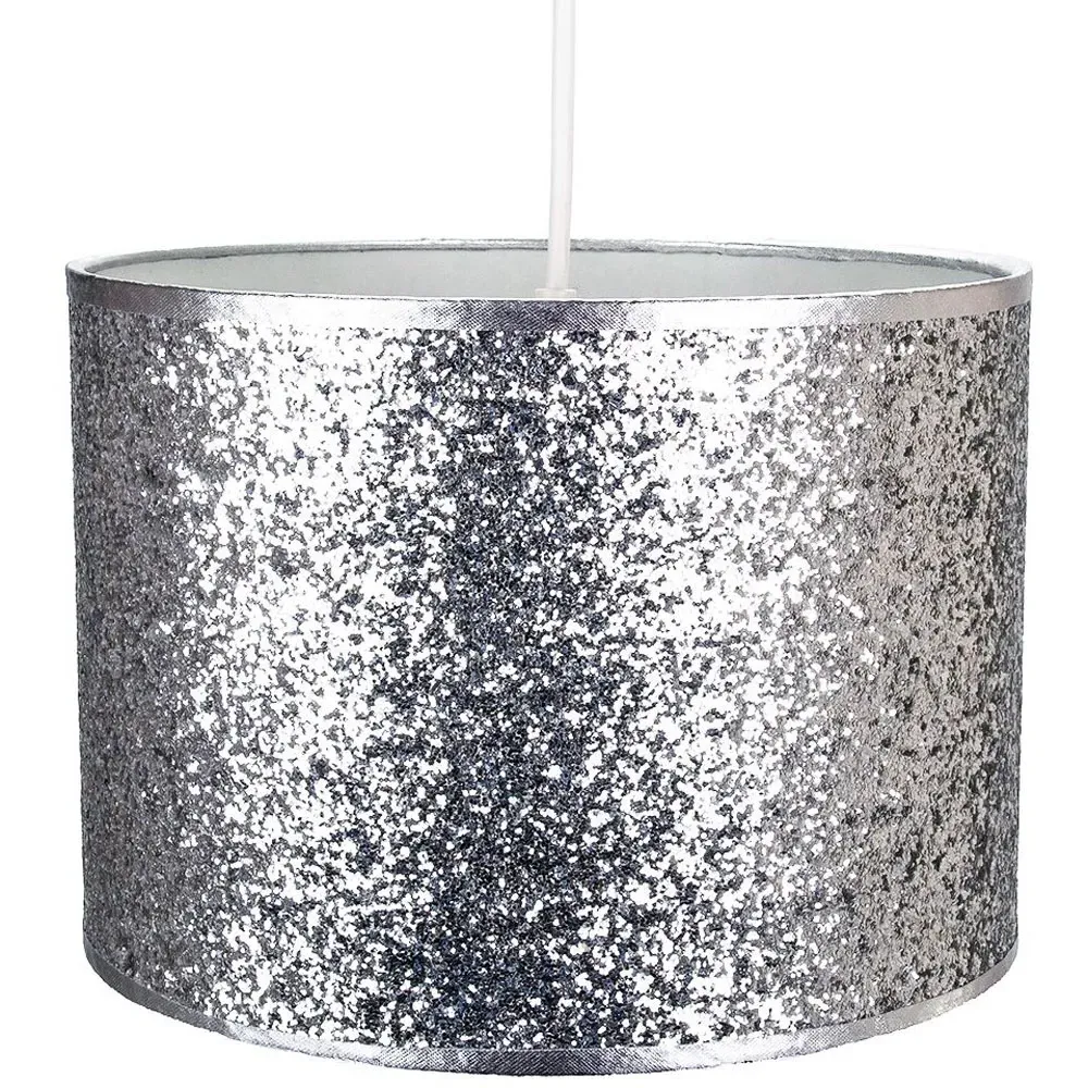 Glitter Fabric Pendant Shade - Silver image