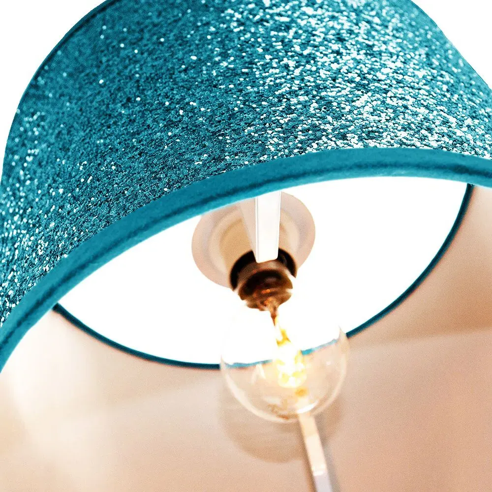 Glitter Fabric Pendant Shade - Teal