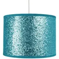 Glitter Fabric Pendant Shade - Teal