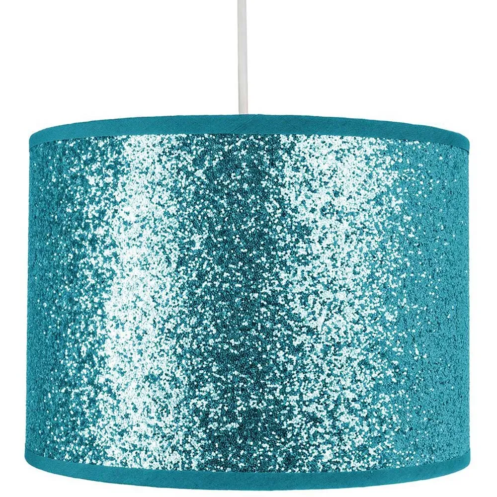 Glitter Fabric Pendant Shade - Teal