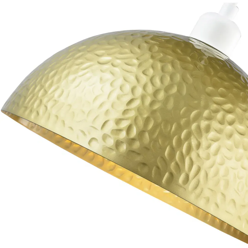 Hammered Domed Pendant Shade - Satin Gold, Metal