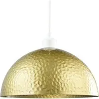 Hammered Domed Pendant Shade - Satin Gold, Metal