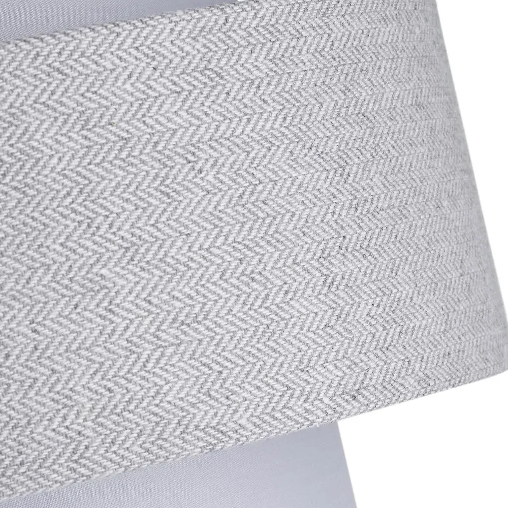 Herringbone 3 Tier Pendant Shade - Grey, Linen