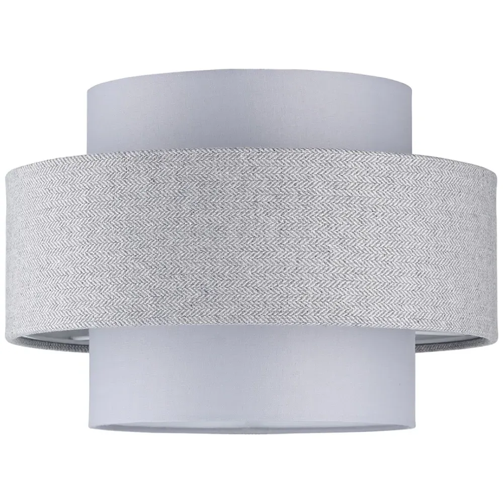 Herringbone 3 Tier Pendant Shade - Grey, Linen
