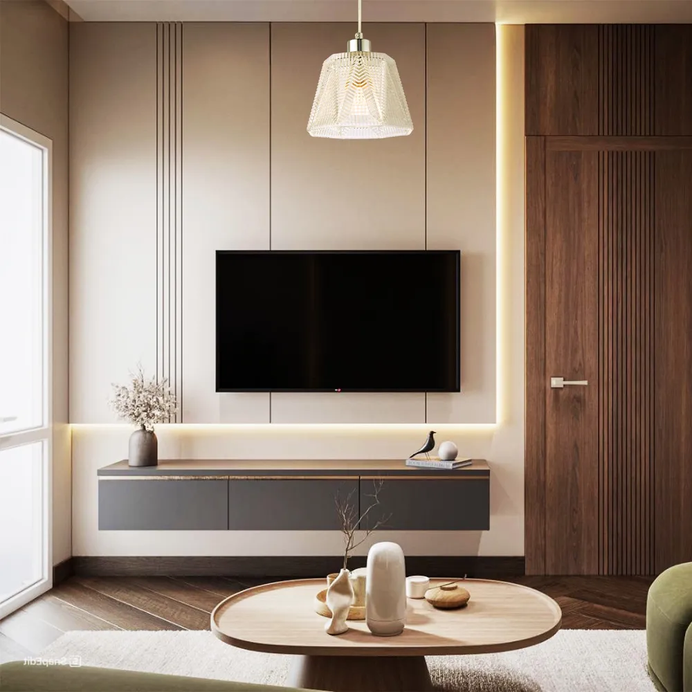 Hexagonal Pendant Lamp Shade - Clear, Glass