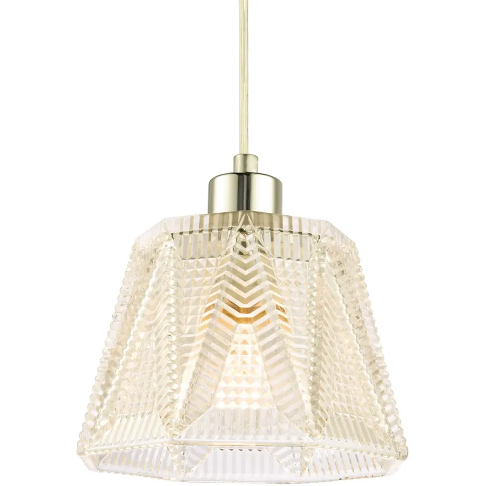 Hexagonal Pendant Lamp Shade - Clear, Glass
