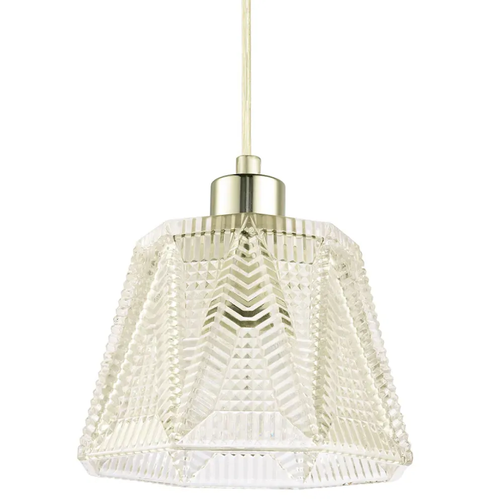 Hexagonal Pendant Lamp Shade - Clear, Glass