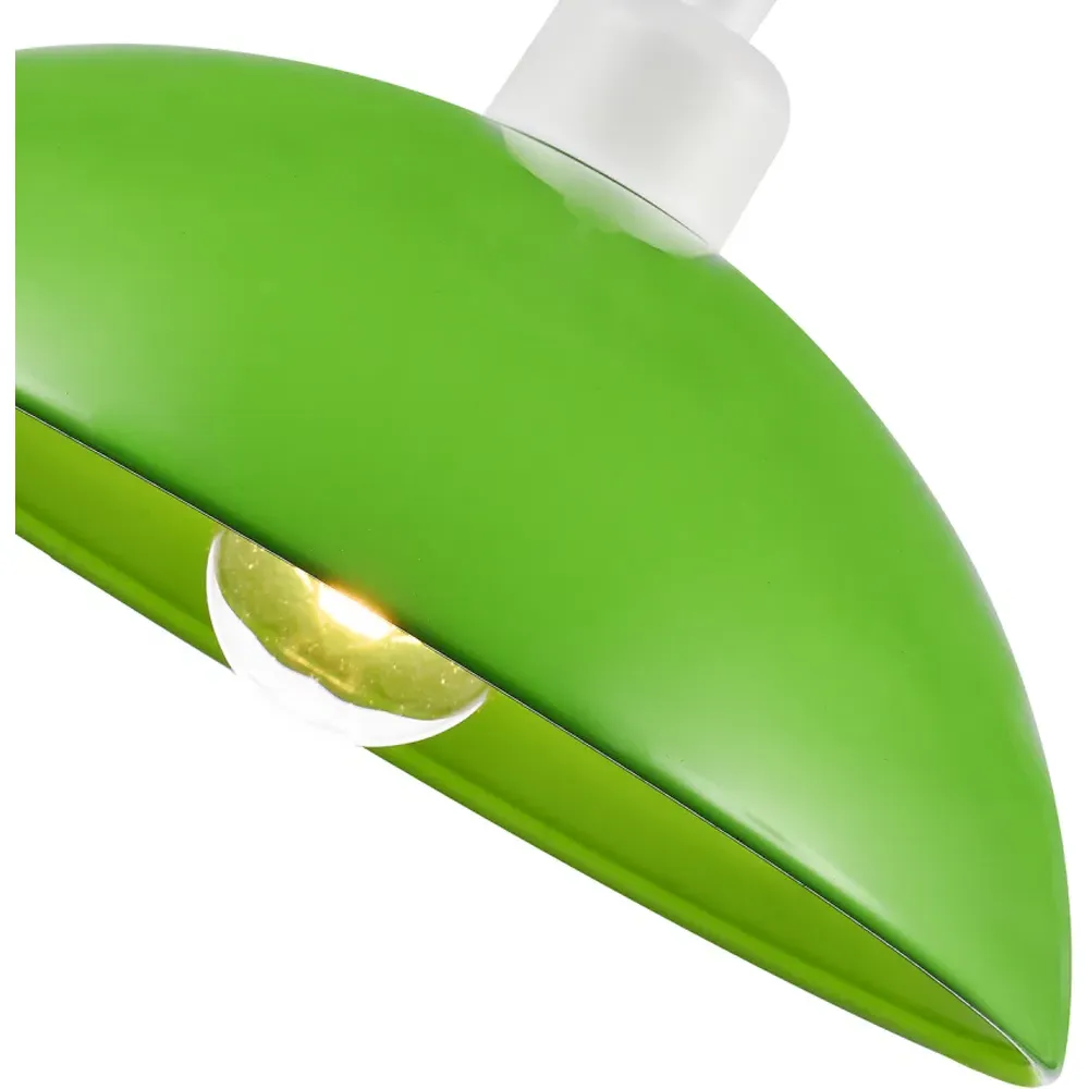 Industrial Disc Metal Pendant Shade - Lime Green, Gloss