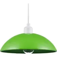 Industrial Disc Metal Pendant Shade - Lime Green, Gloss