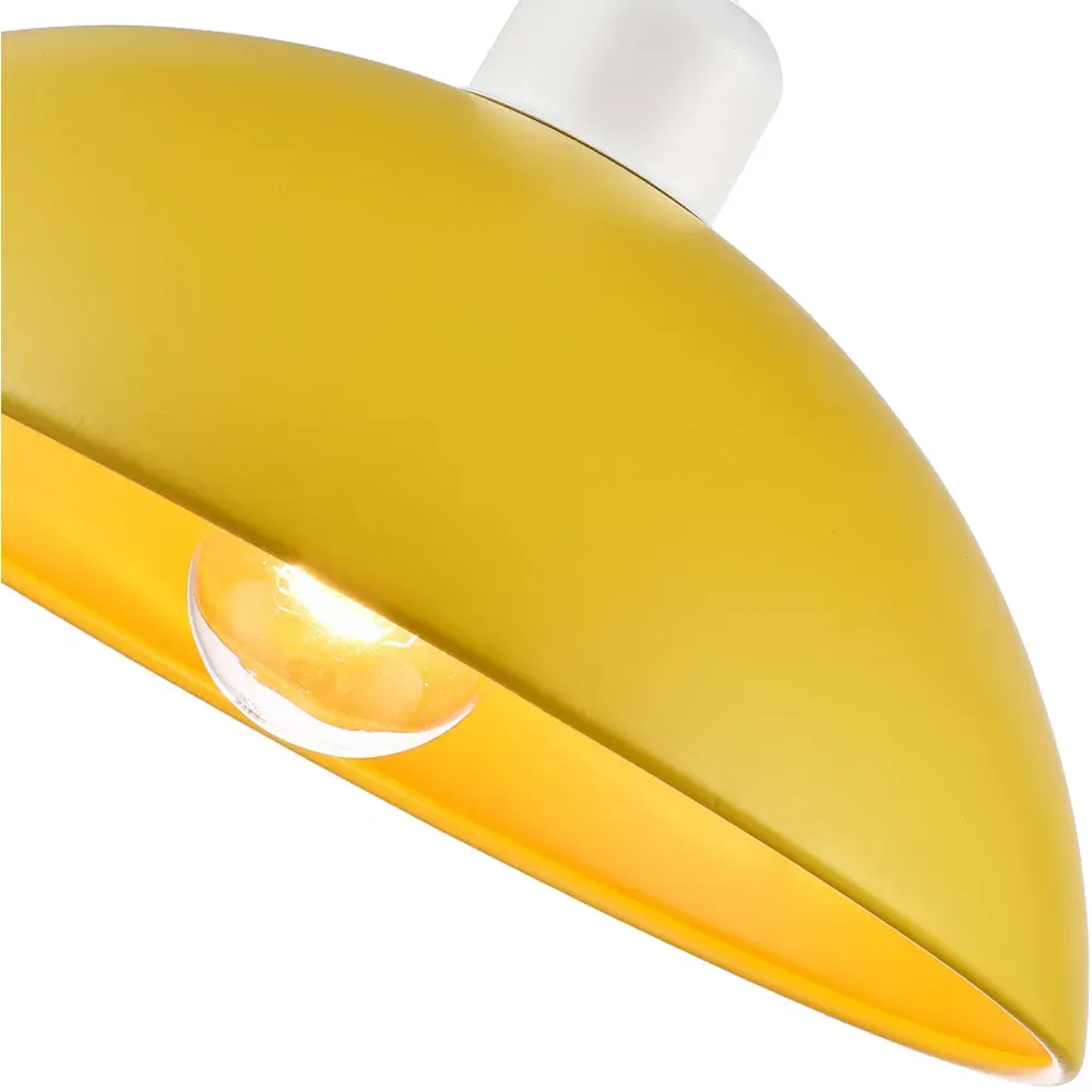 Industrial Disc Metal Pendant Shade - Yellow, Gloss