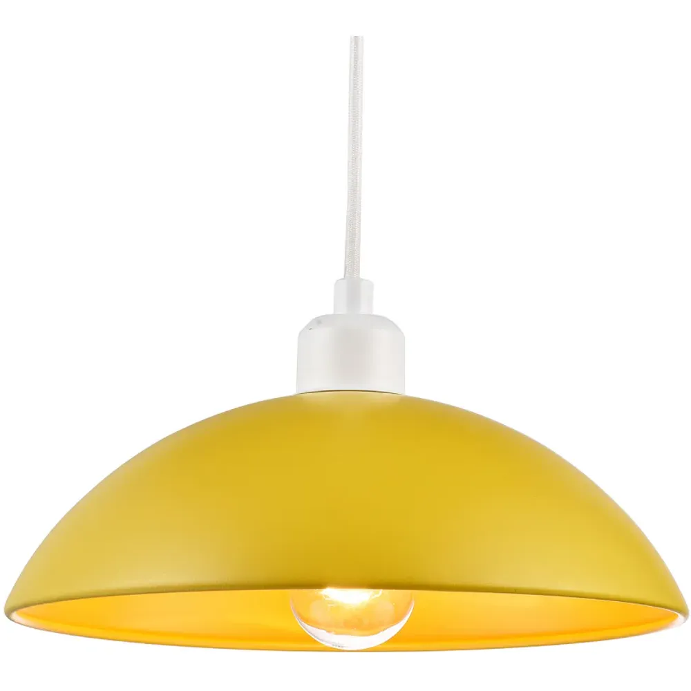 Industrial Disc Metal Pendant Shade - Yellow, Gloss