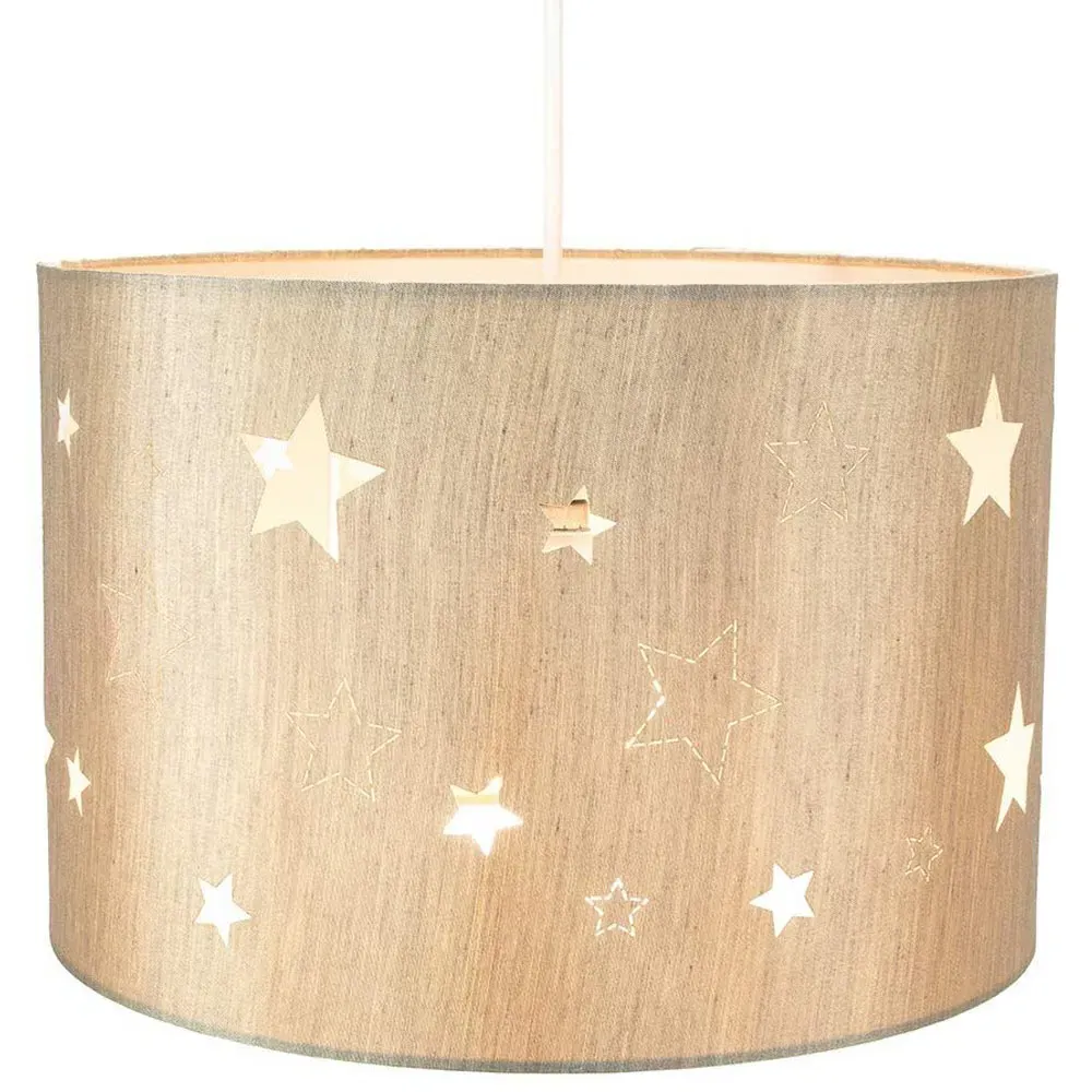 Laser Cut Stars Pendant Shade - Beige, Linen