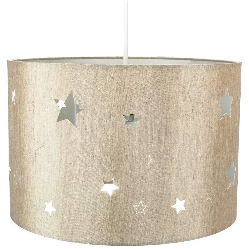 Laser Cut Stars Pendant Shade - Beige, Linen