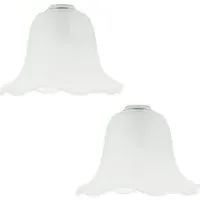 Lined Glass Shade 2 Pack - White
