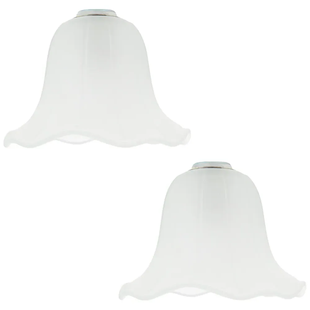 Lined Glass Shade 2 Pack - White