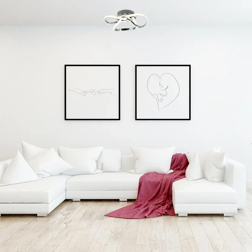 Looping Strips Flush LED Ceiling Light - Chrome