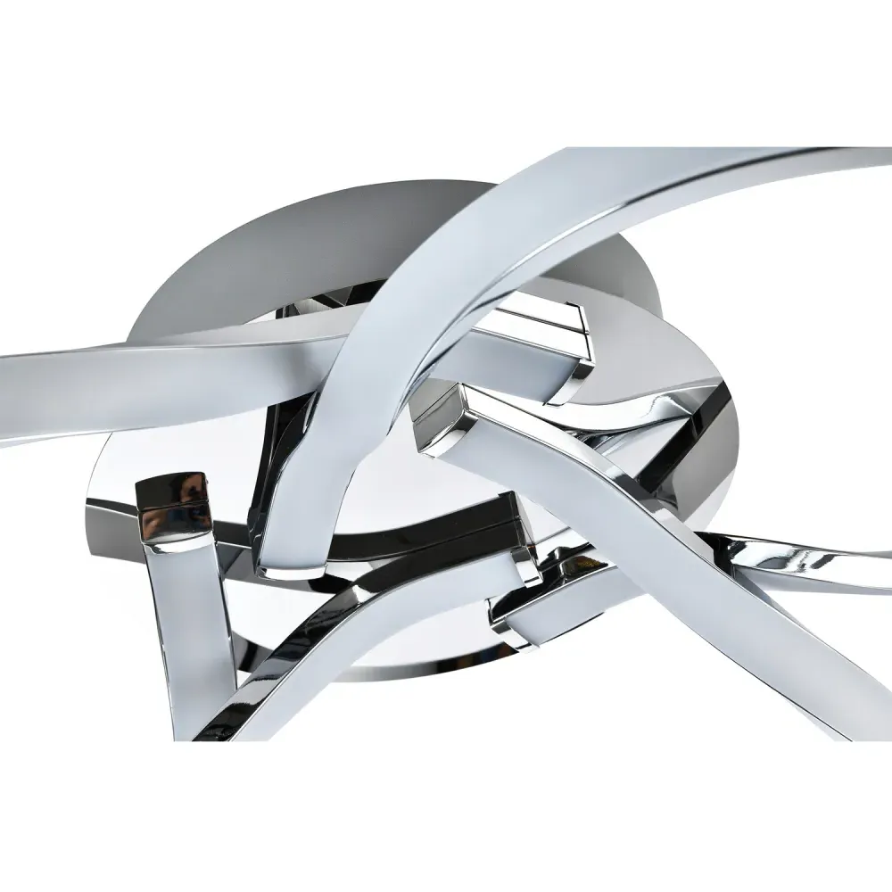 Looping Strips Flush LED Ceiling Light - Chrome