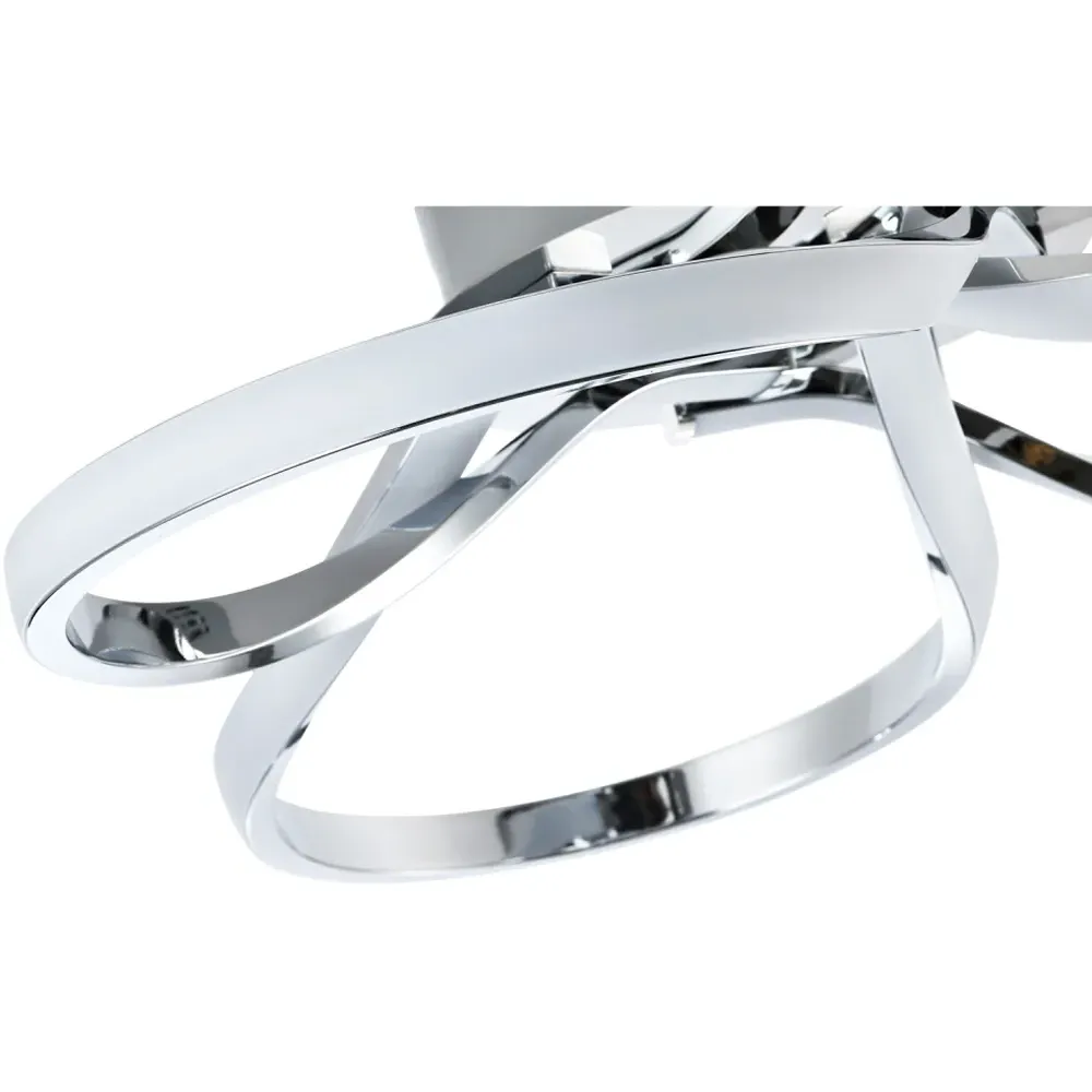 Looping Strips Flush LED Ceiling Light - Chrome