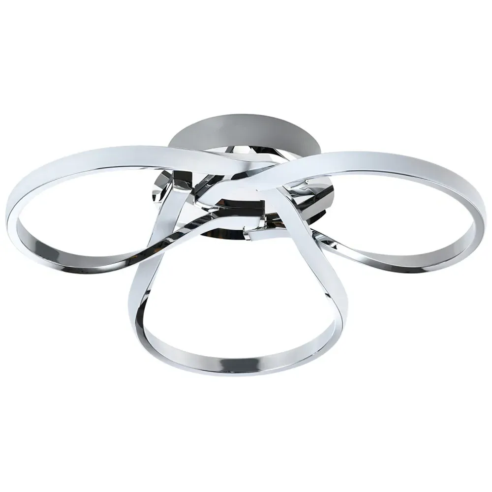 Looping Strips Flush LED Ceiling Light - Chrome