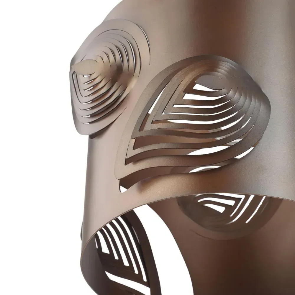 Matt Bronze Semi Flush Ceiling Light with Laser Cut Leaves