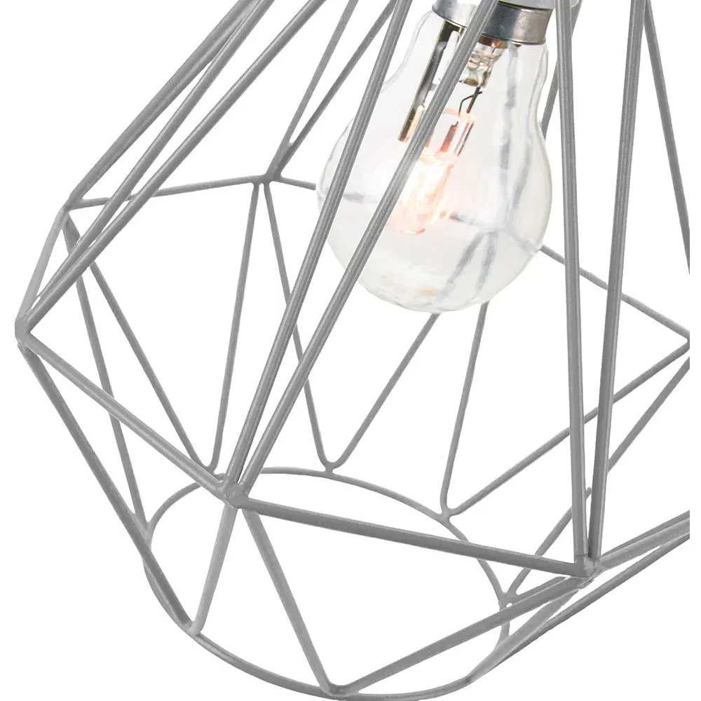 Metal Cage Ceiling Pendant Light Shade - Grey