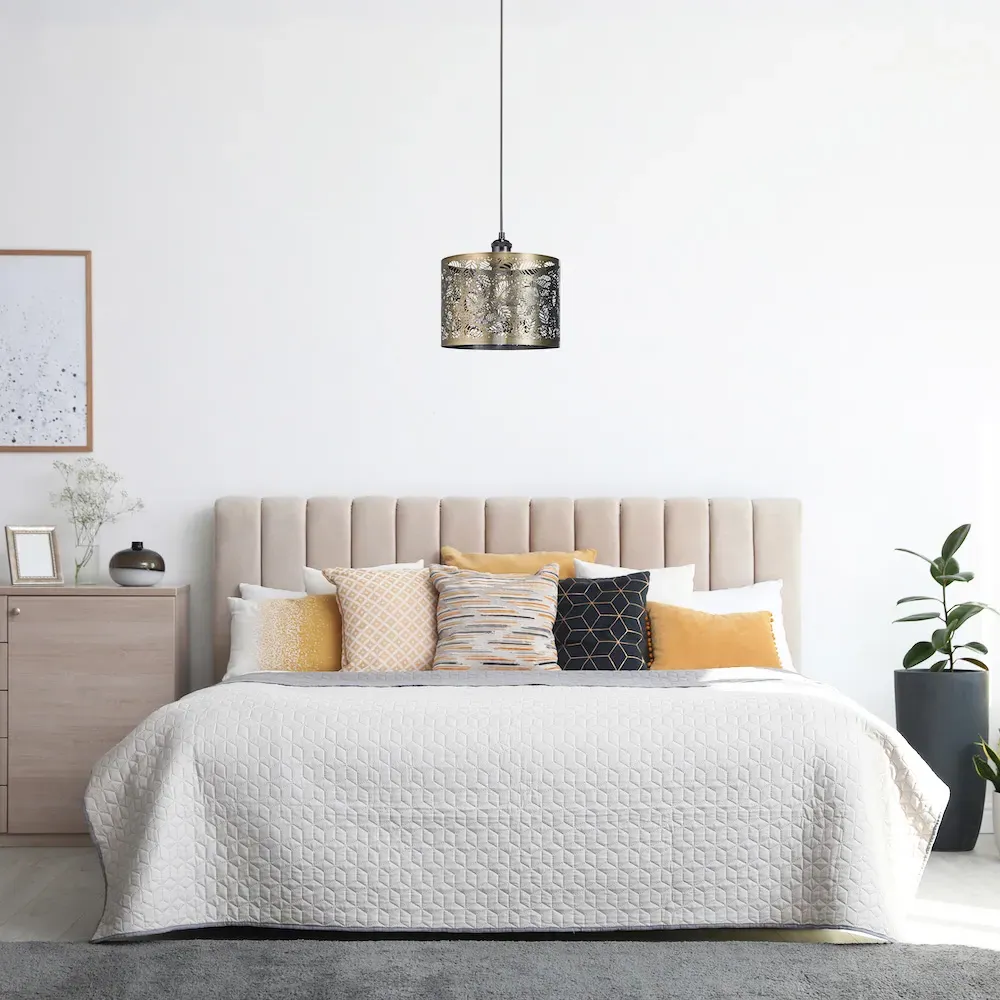 Metal Fern Leaf Pendant Shade - Antique Brass