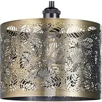 Metal Fern Leaf Pendant Shade - Antique Brass