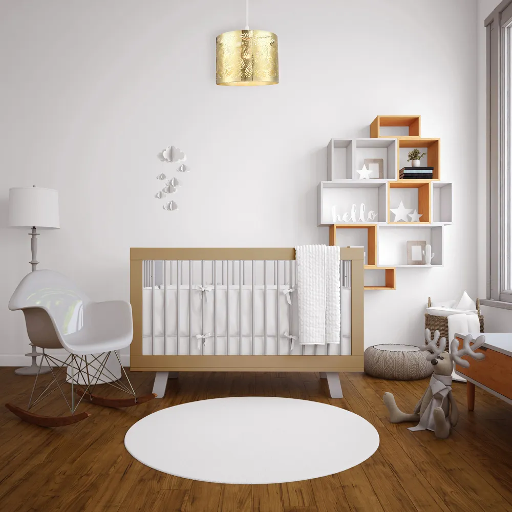 Metal Fern Leaf Pendant Shade - Gold