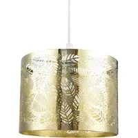 Metal Fern Leaf Pendant Shade - Gold