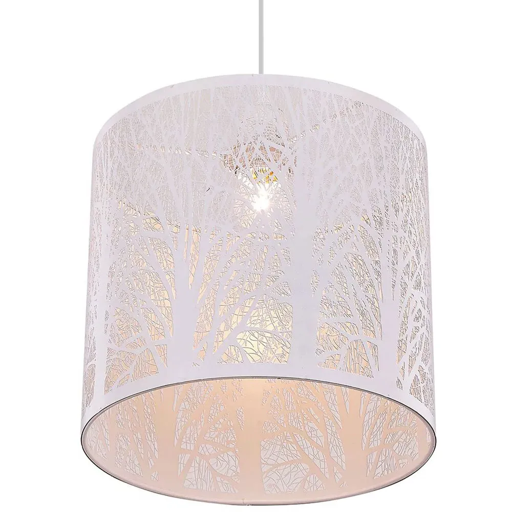 Metal Forest Design Ceiling Pendant Shade - White