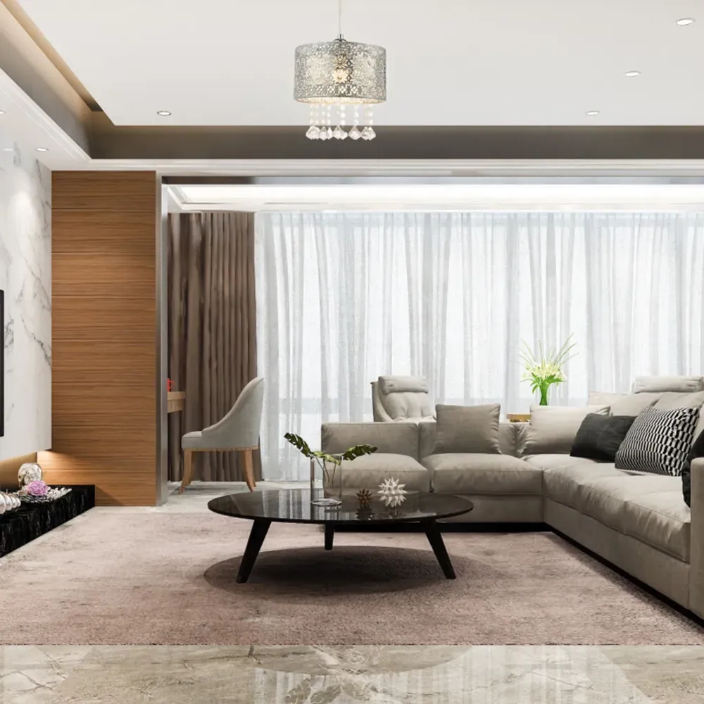 Moroccan Floral Pendant Shade with Acrylic Droplets - Chrome