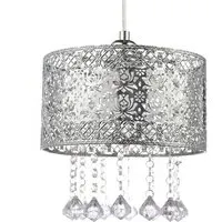 Moroccan Floral Pendant Shade with Acrylic Droplets - Chrome