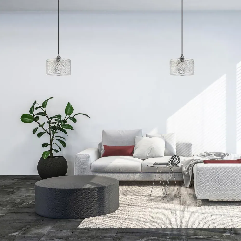 Moroccan Ornate Metal Pendant Shade - Silver