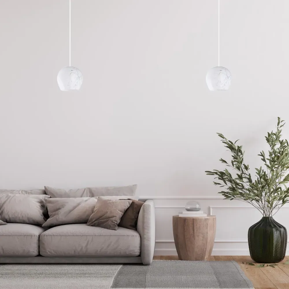 Opal Snowflake Glass Pendant Shade - White