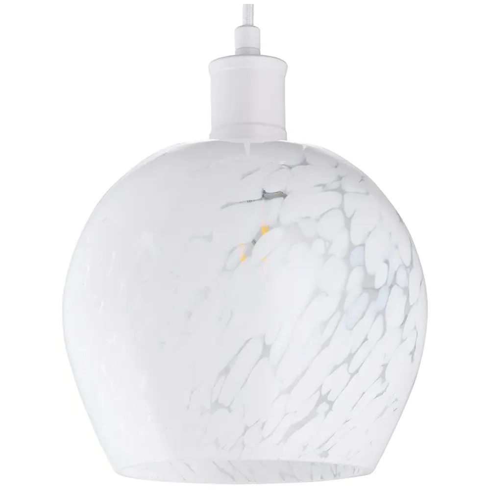 Opal Snowflake Glass Pendant Shade - White