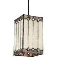 Opal Tiffany Pendant Shade - White, Stained Glass