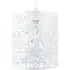 Ornate Pendant Shade with Acrylic Beads - White, Metal