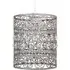 Ornate Pendant Shade with Acrylic Droplets - Grey, Metal